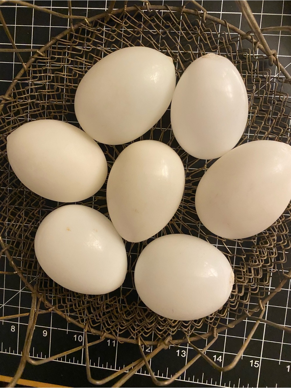 Vintage Wire Hanging Egg Basket - Metallic Finish